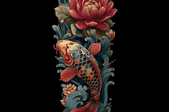create japanese or oriental tattoo design