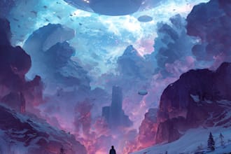 paint scifi or fantasy digital art illustration