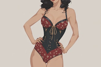 create your pin up girl in a retro style or retro pinup