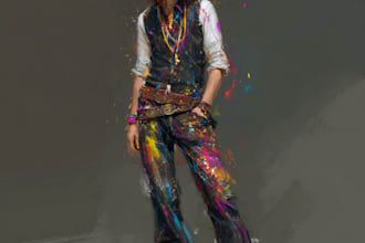 draw a pretty abstract pop art portrait of you
