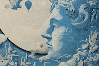 create awesome linocut illustration or linocut imitation