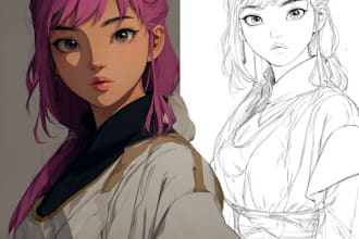 draw fan art or original character from anime, manga, comics and games