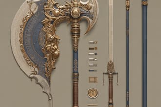 design unique game weapons illustrations
