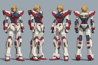 do , transformers, robot in anime manga style