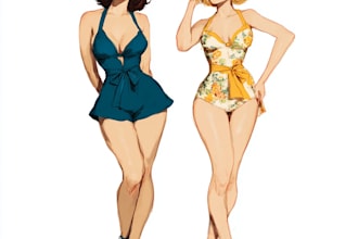 create a pin up girl and pin up girl illustration