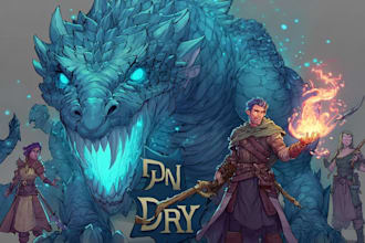 create dnd art, fantasy character for dnd party