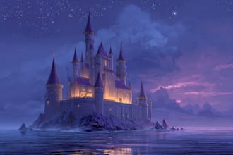 illustrate a surreal landscape or city drawing
