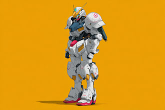 draw illustration and concept mecha, gundam, and robot
