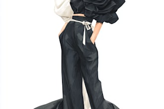 make a fashion illustration, portrait