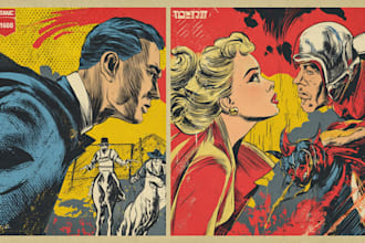 draw a retro vintage comic illustration