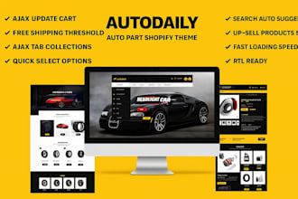 design automotive website car part shopify store auto part website autos website