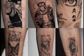 make anime, manga tattoo design