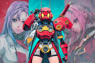 making anime, mecha, pop art ,fan art and original character