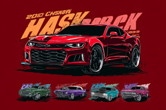 draw your car, truck, van and etc for t shirts design