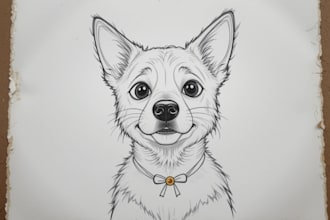 draw cartoon portrait illustration of your, dog, cat or pet