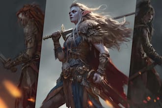 do a fantasy character art and fantasy unique style