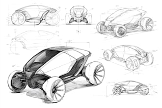 draw industrial design product illustrations and sketches