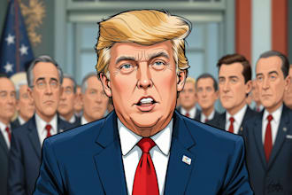create a political or satirical cartoon