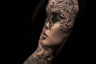 create a tattoo design of tattoo sleeve