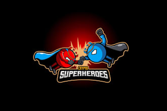 create superhero mascot character and business logo