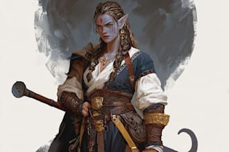 draw dnd character art and oc character