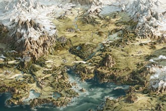 make fantasy map illustration