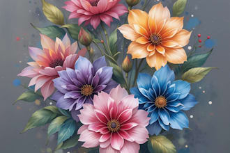 paint watercolor flowers, watercolor logo