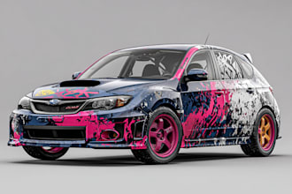 do itasha car wrap design, racing car wrap, car wrap design