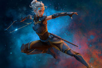 create fantasy or scifi character or landscape illustration