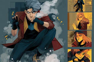 draw your comic book, comic strip, or comic book illustration