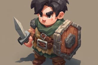 draw 2d game character illustration