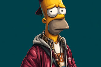 draw you as a yellow cartoon simpsons style
