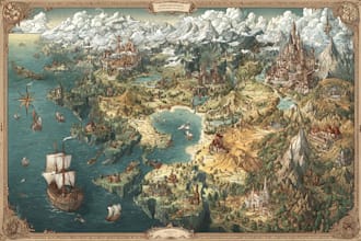 draw fantasy map design map maker vector map illustration