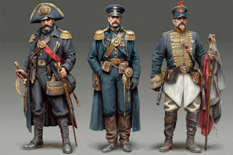draw detailed military characters for you
