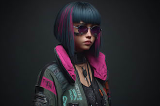 create cyberpunk anime style illustration for you