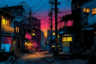 design an futuristic cyberpunk city for you