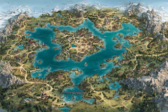 do fantasy map illustration