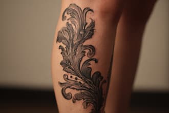 create a tattoo design for leg sleeve