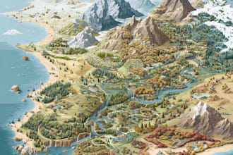 illustrate a creative vector map