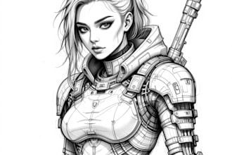 sketch of your character, sci fi fantasy, cyberpunk