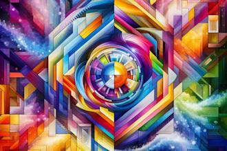 do a abstract geometric digital art