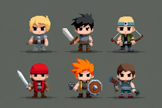 draw pixel game art 2d pixel art sprite sheet game character