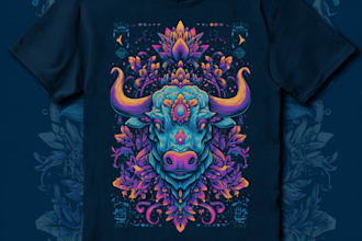 do custom t shirt design and t shirt illustration