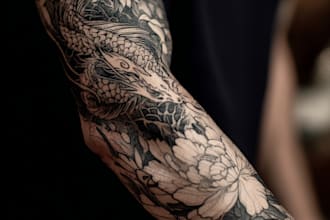 create a tattoo design of tattoo sleeve