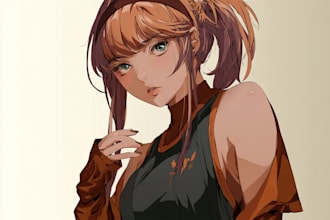 draw an anime character illustration for commercial use