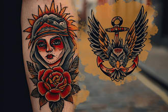 do neo traditional and oldschool tattoo designs