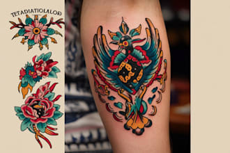 create awesome old school tattoo style design