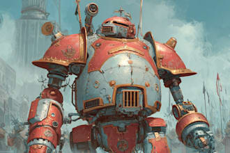 draw detailed warhammer illustration