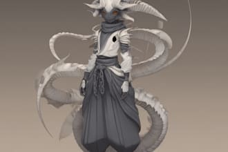 fantasy character or monster in anime style