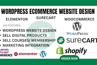 build ecommerce online store with surecart elementor on wordpress website design